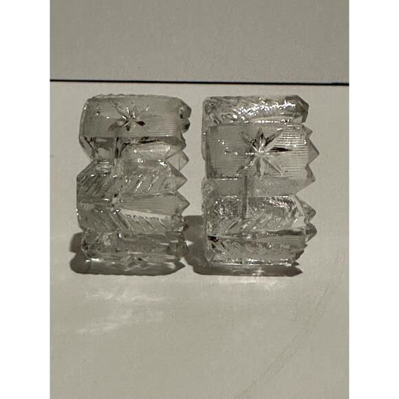 Vintage Set Westmorland EAPG Clear Glass Salt Dips, Salt Cellars, Cut Glass - Picture 8 of 9